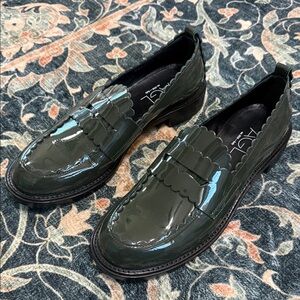 AGL Dark Green Patent Loafers